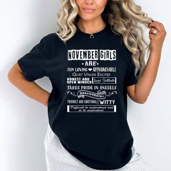 November Girls Are Fun Loving - Birthday Shirt - Picture 1 of 4